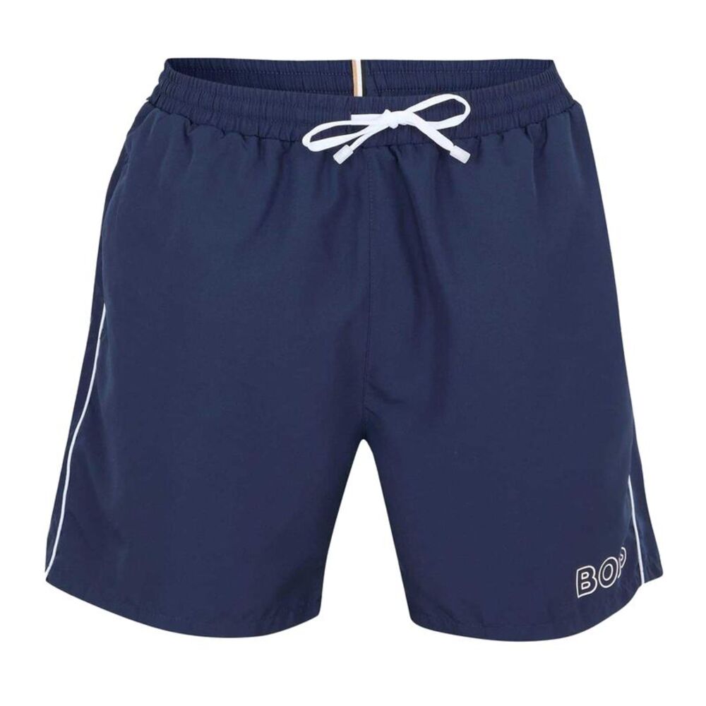 Boss Mens Side Stripe Swim Shorts / Dark Blue